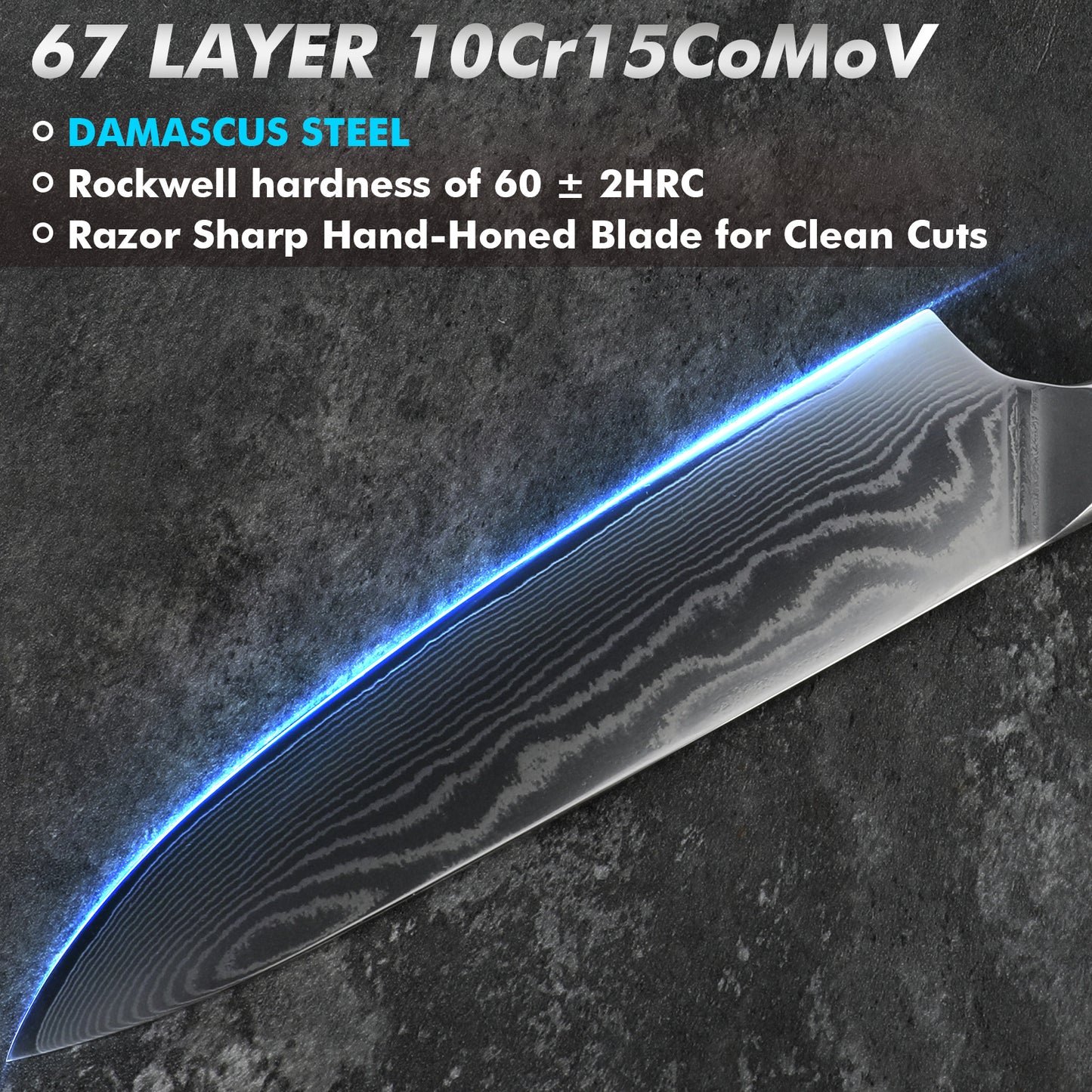 8 Inch Japanese Chef Knife, 10CR15MOV Damascus Rose Pattern Blade With Sheath, Ultra Sharp Professional Kitchen Slicing Knife, Colorful Pakkawood Handle
