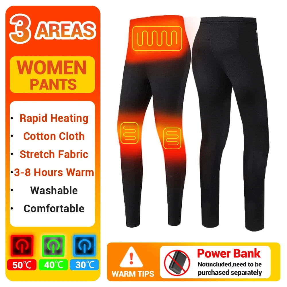 28 Area Winter Thermal Heated Jacket Women Vest Heated Underwear USB Electric Heating Clothing Men's Ski Suit Outdoor Warm Pants